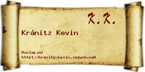 Kránitz Kevin névjegykártya